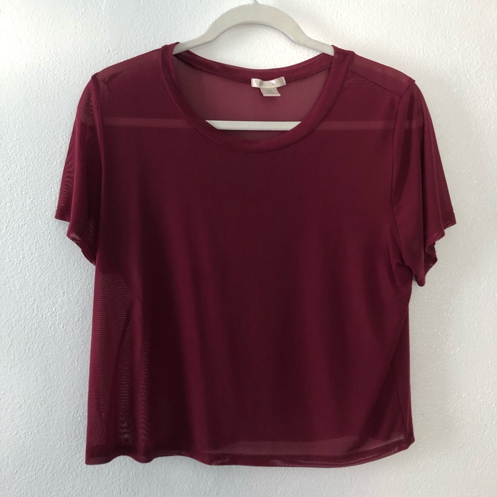Transparent maroon crop top
